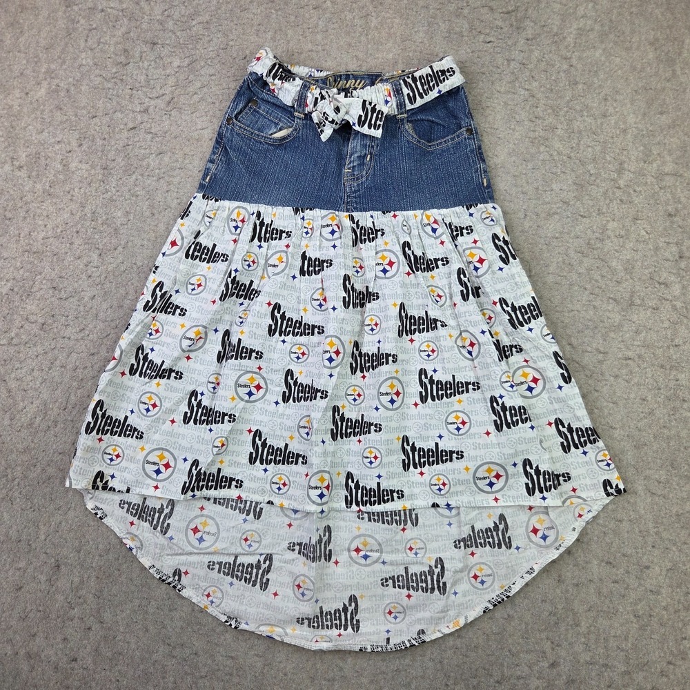 Crazy 8 Pittsburgh Stealers Denim Dress Youth Girls Sz 10 NFL